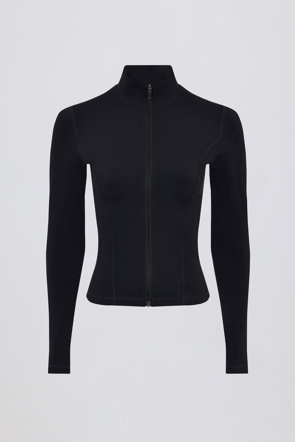 Siyah Soft Active Fermuarlı Ceket