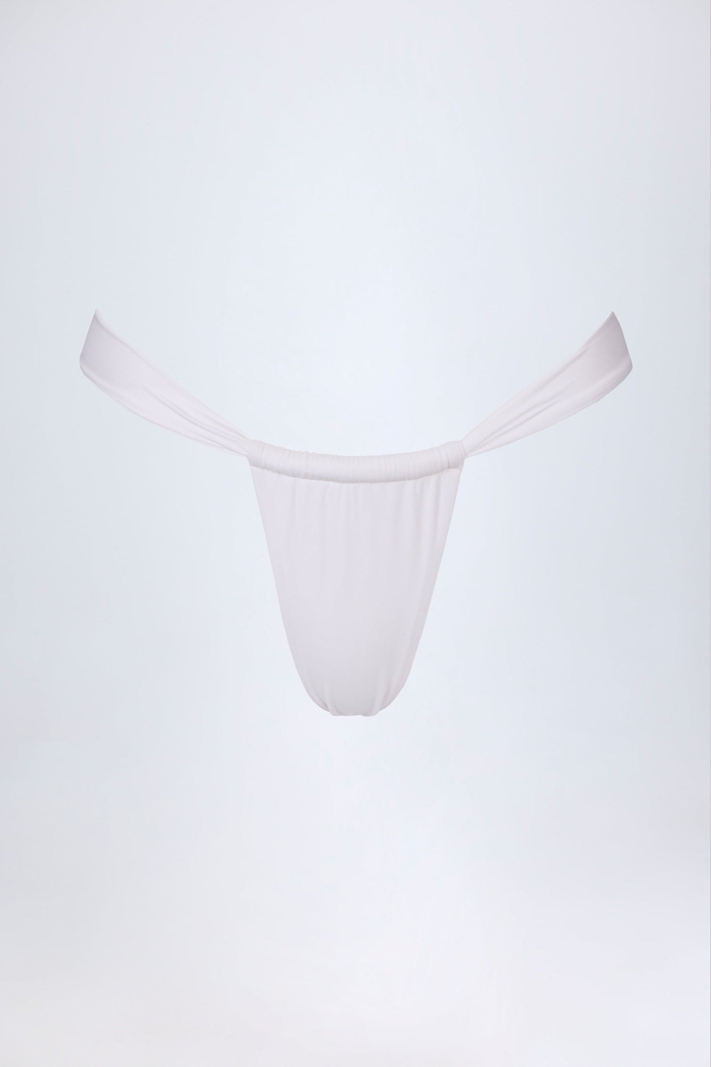 Beyaz Renkli Büzgülü Tanga Bikini Altı