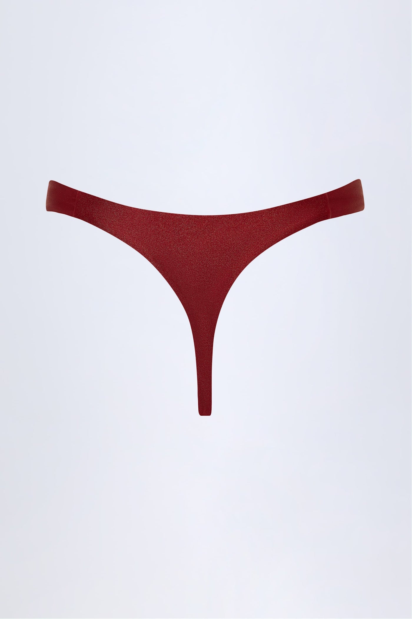Metal Detaylı, Koyu Kiraz Rengi Tanga Bikini Altı