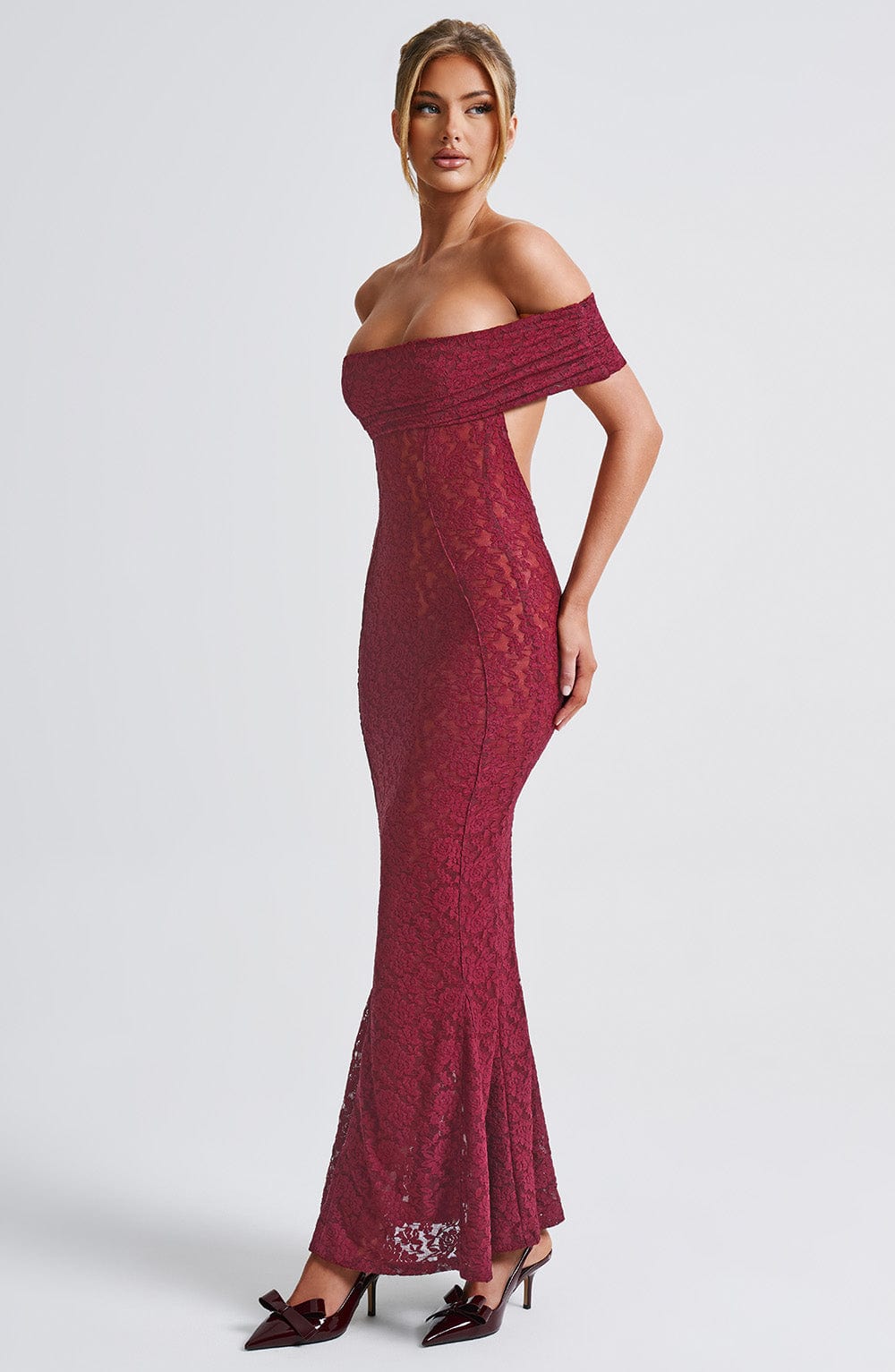 Stephanie Maxi Elbise - Bordo