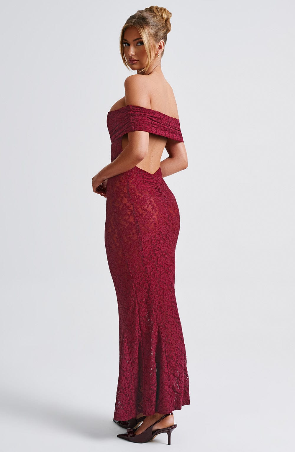 Stephanie Maxi Elbise - Bordo