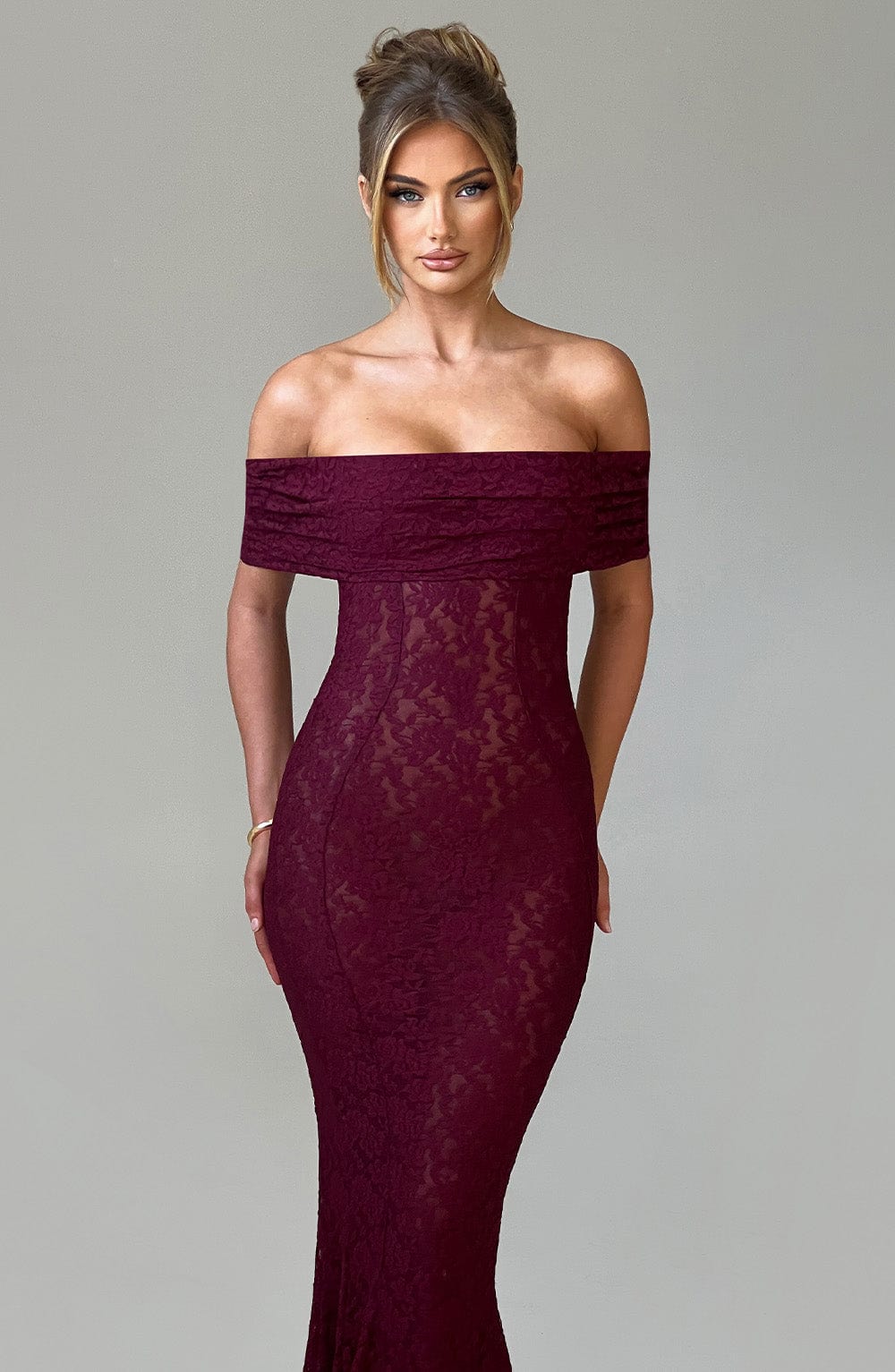 Stephanie Maxi Elbise - Bordo