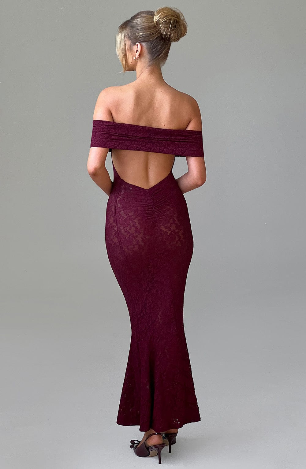 Stephanie Maxi Elbise - Bordo