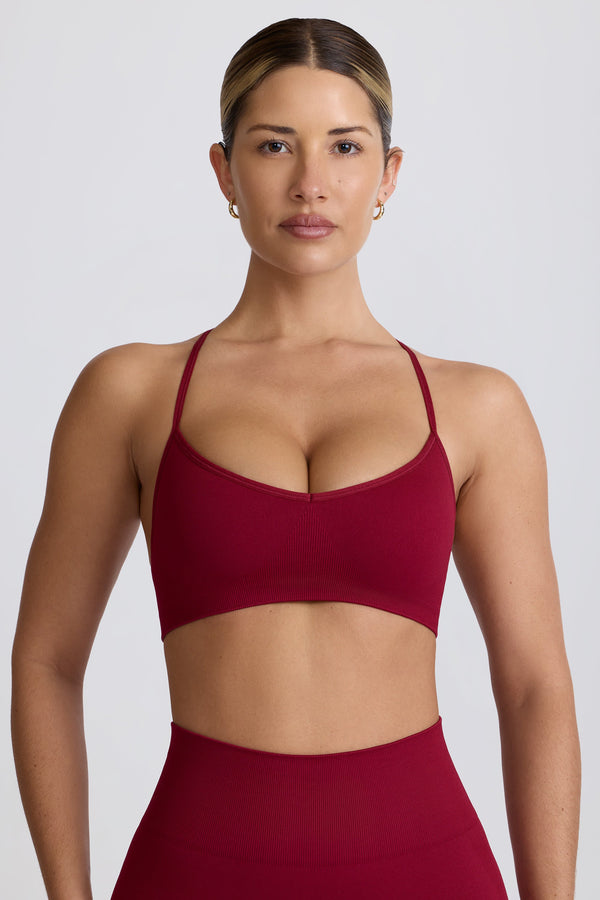 Super Sculpt Dikişsiz Çapraz Sırtlı Spor Sütyeni Bordo