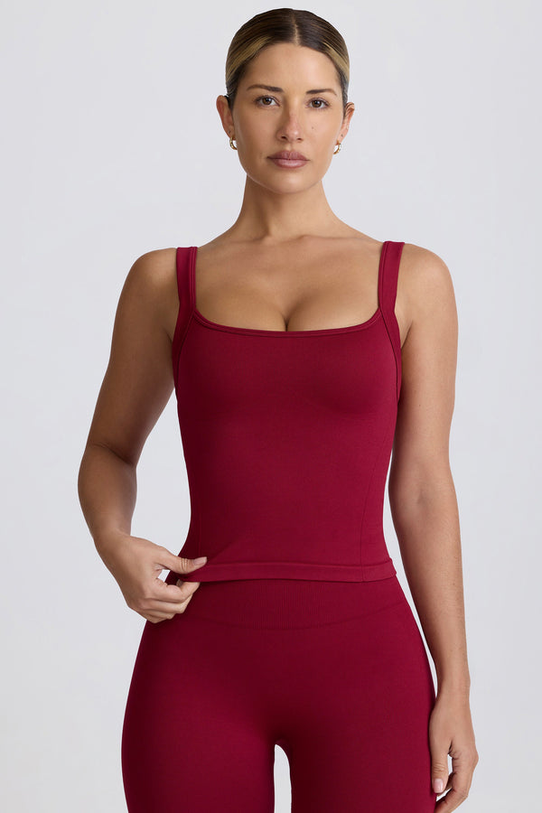 Bordo Super Sculpt Dikişsiz Uzun Askılı Atlet