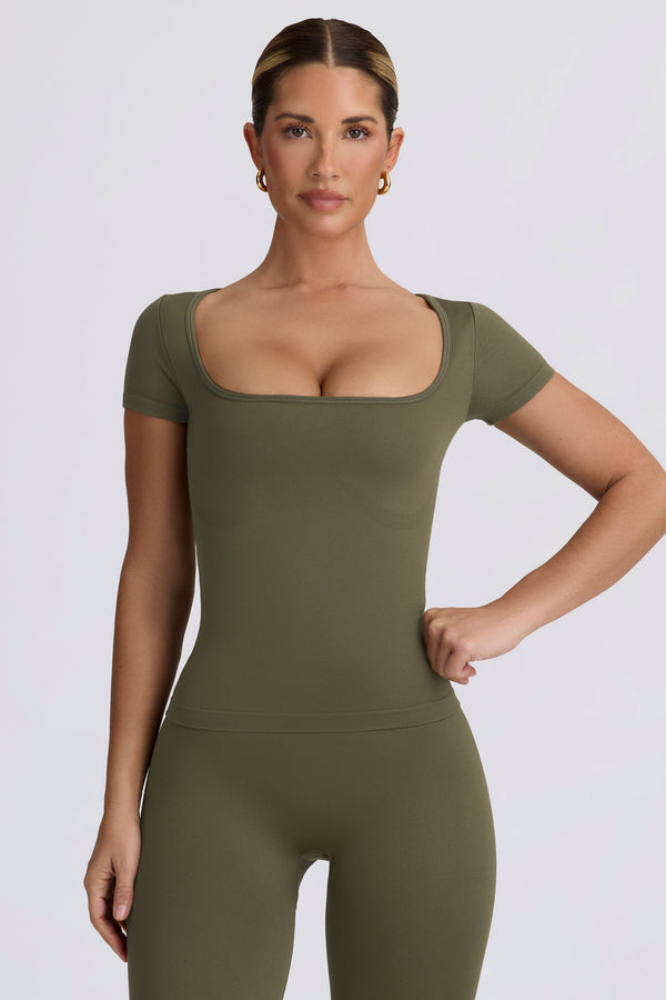 Açık Yeşil Super Sculpt Dikişsiz Tişört