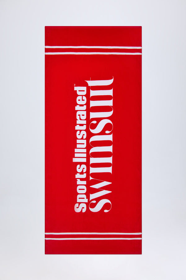 Ateş Kırmızısı Logo Plaj Havlusu