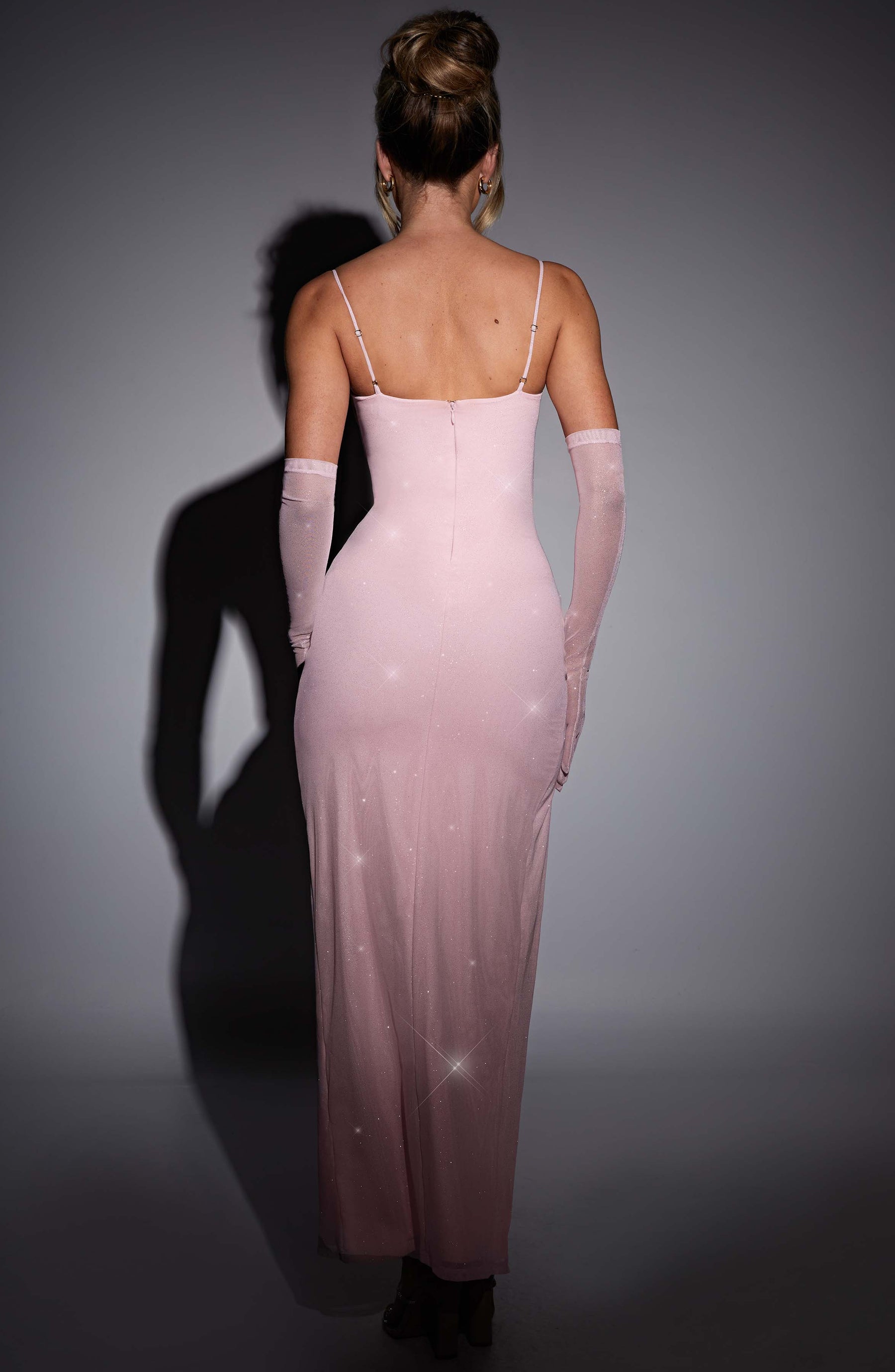 Trixie Maxi Elbise - Pembe Parıltılı