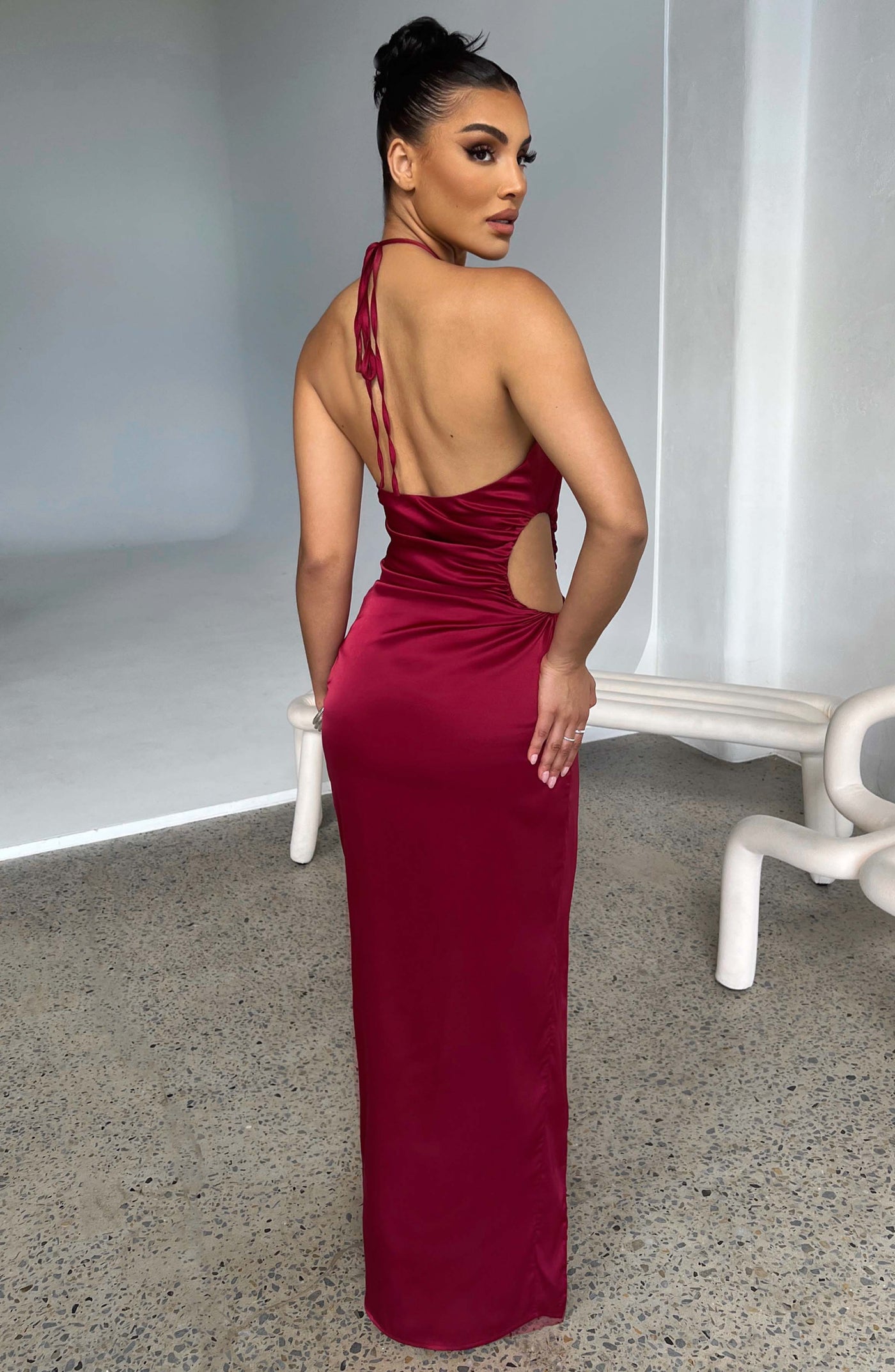 Vanessa Maxi Elbise - Şarap Rengi