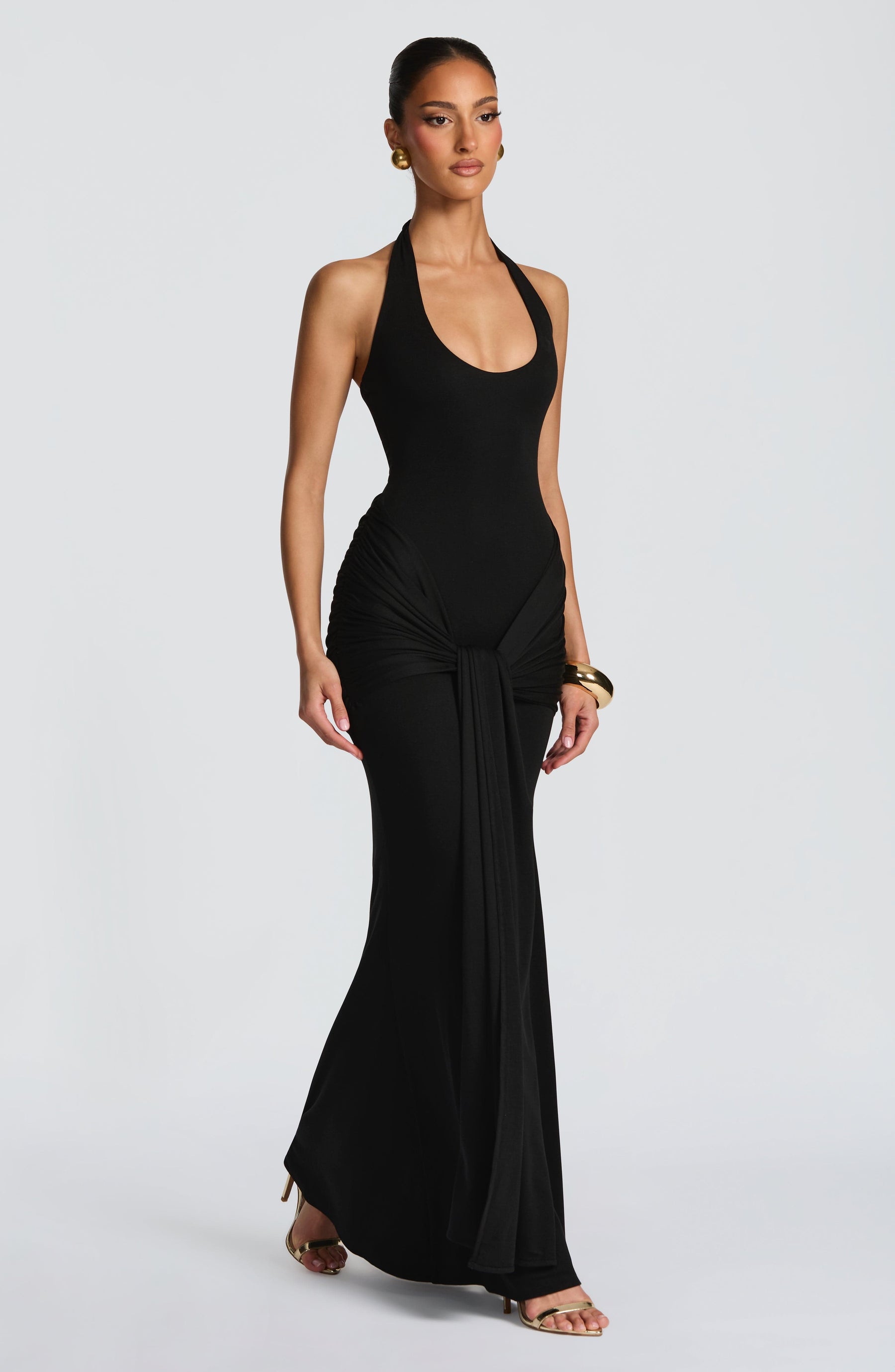 Veneda Maxi Elbise - Siyah