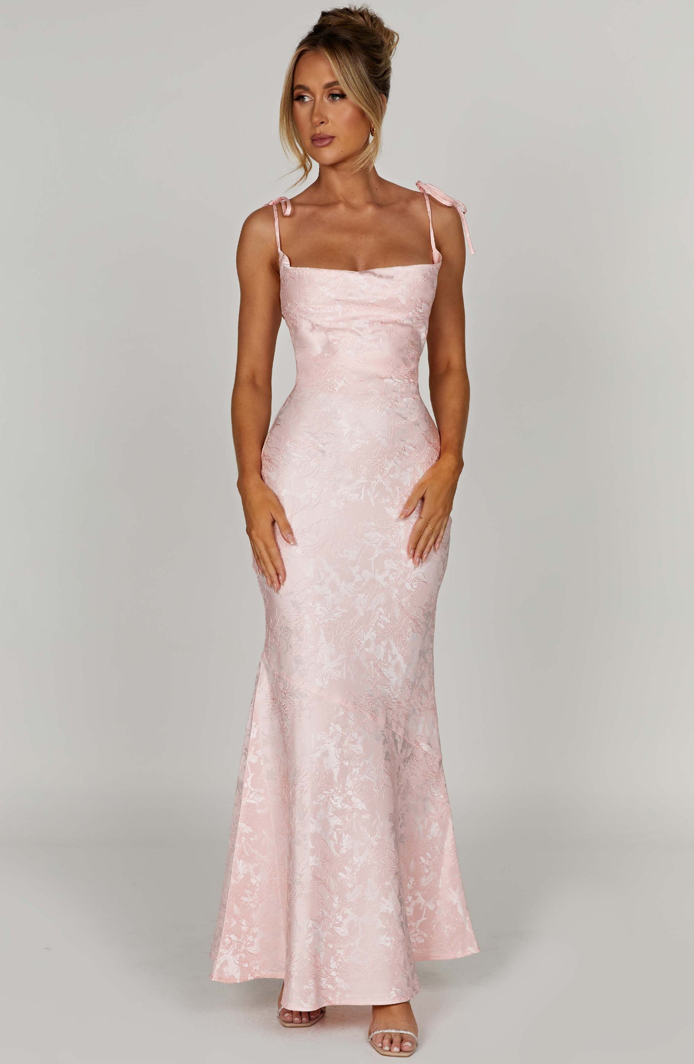 Whitney Maxi Elbise - Pudra Pembesi