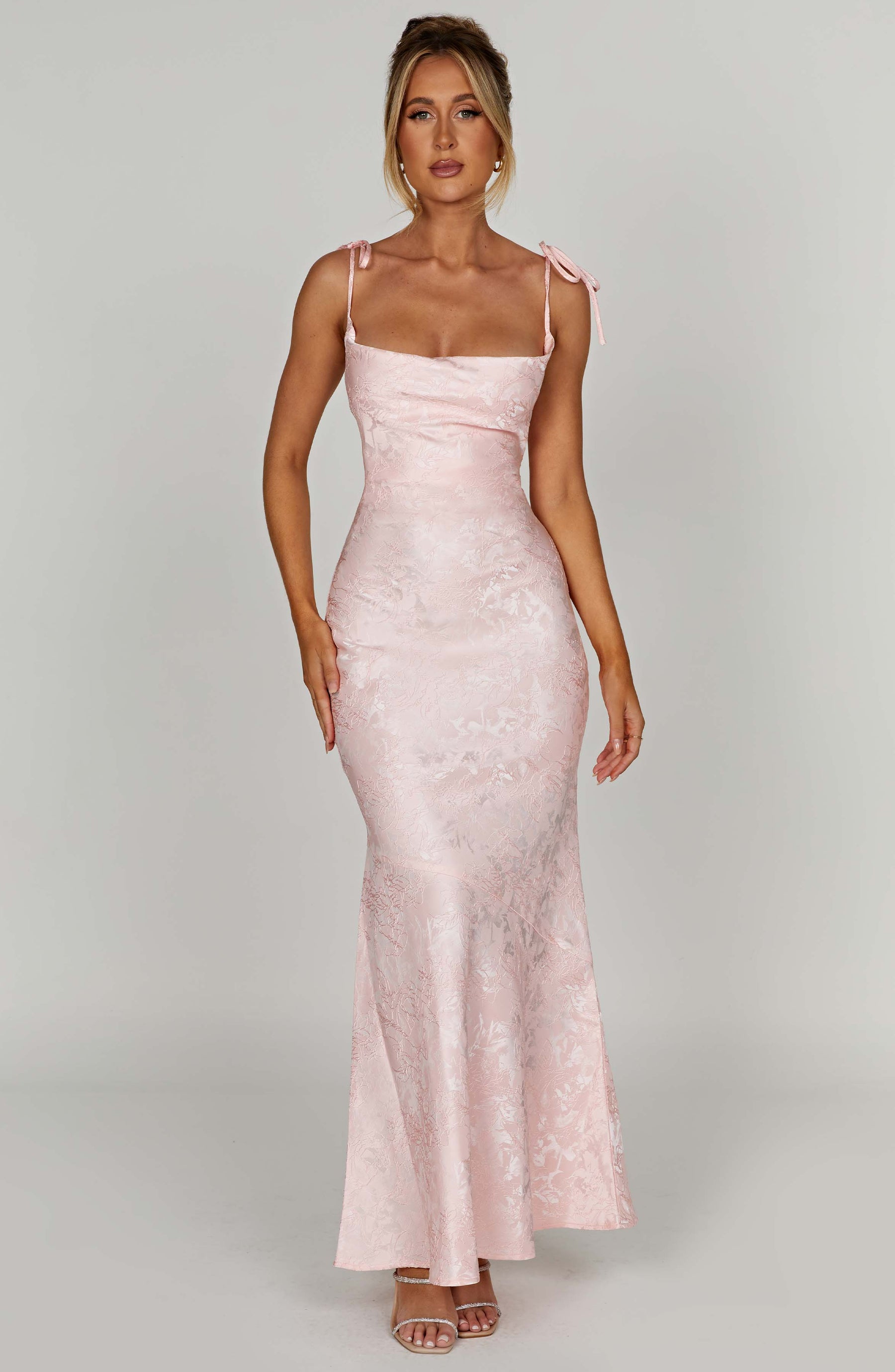 Whitney Maxi Elbise - Pudra Pembesi