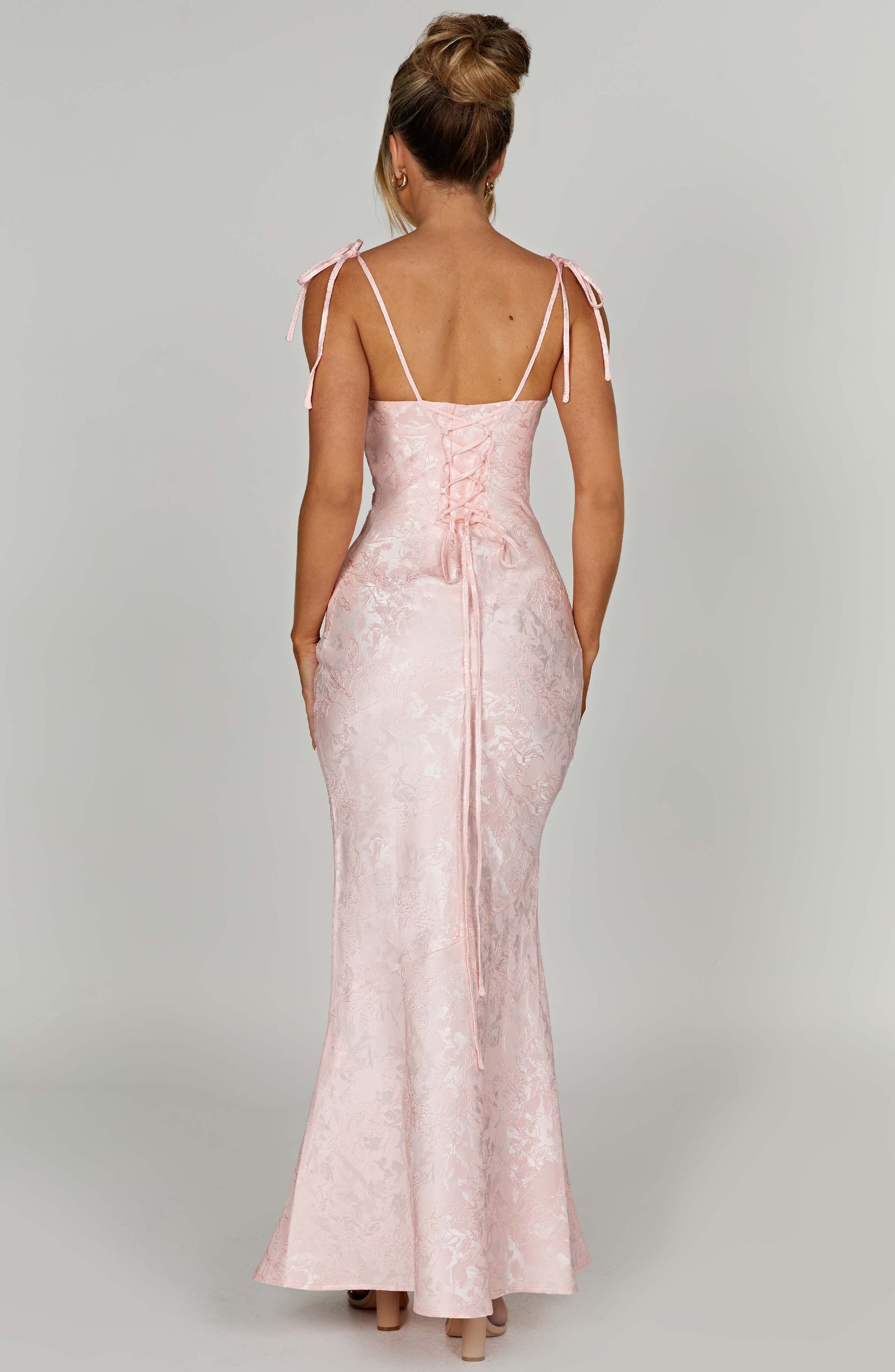 Whitney Maxi Elbise - Pudra Pembesi