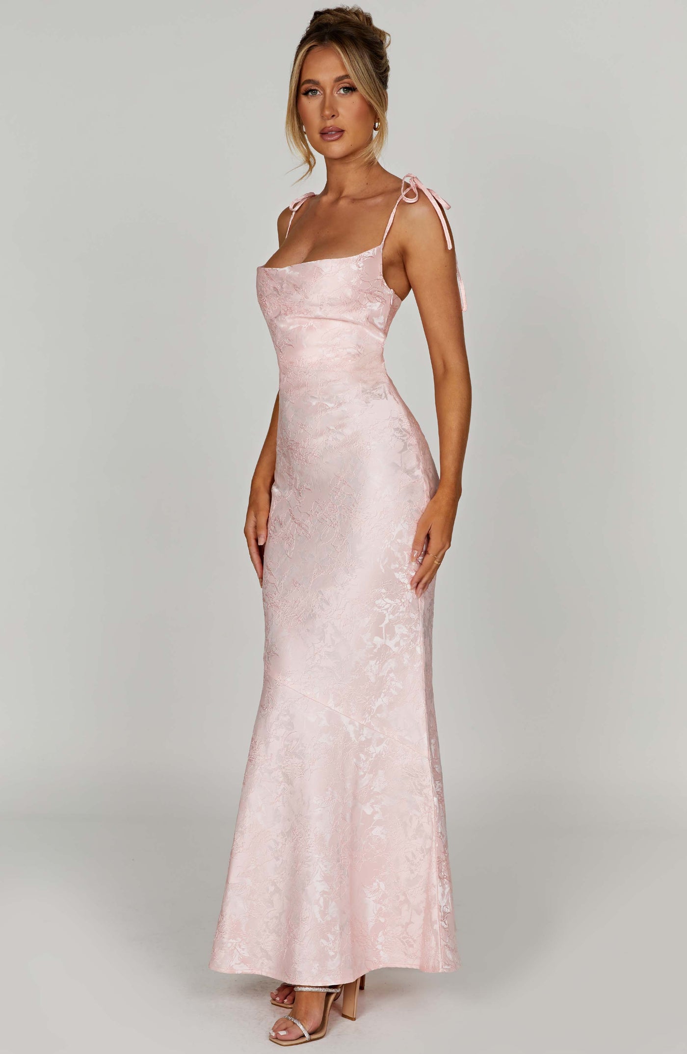 Whitney Maxi Elbise - Pudra Pembesi