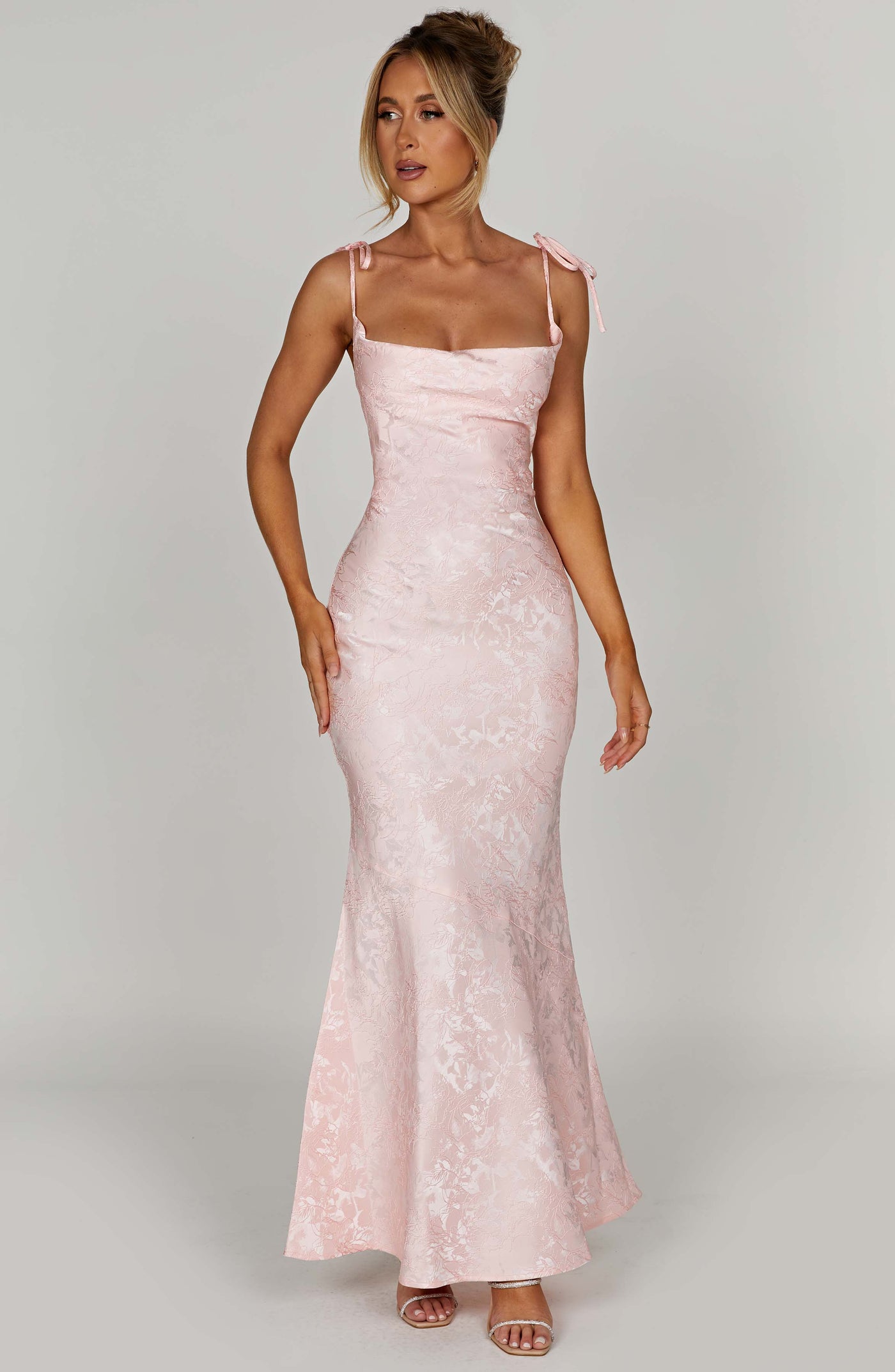 Whitney Maxi Elbise - Pudra Pembesi