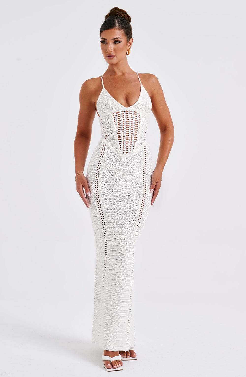 Xanthe Maxi Elbise - Beyaz