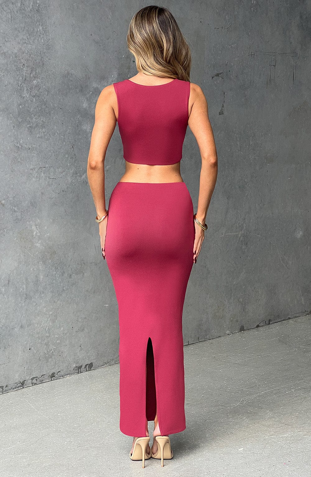 Yazmin Maxi Etek - Kiraz